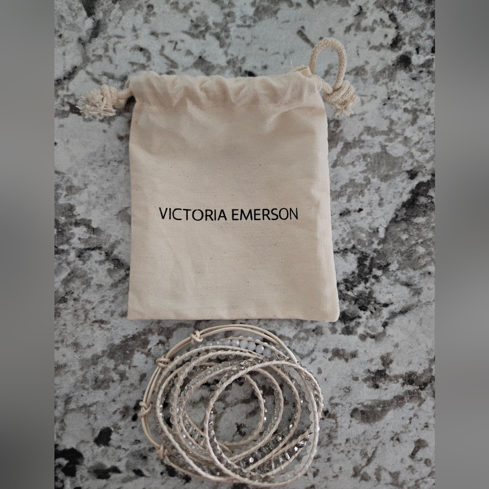 Victoria Emerson Silver and Cream Wrap Bracelet
